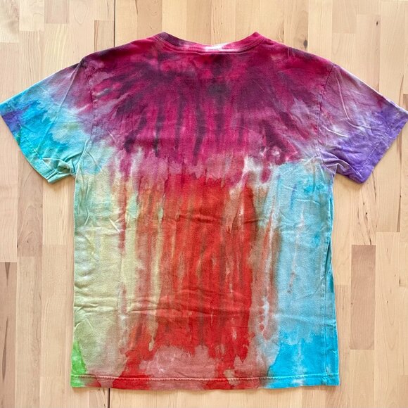 Teddy Fresh Unisex Rainbow Tie-Dye Ice Dyed Short Sleeve T-Shirt size XS - Picture 3 of 5